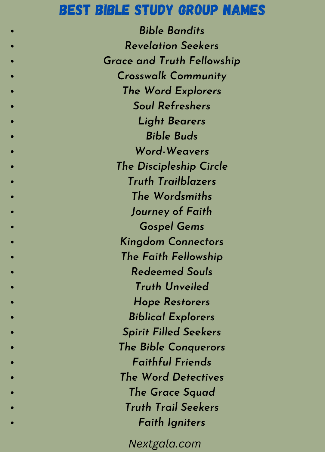 550 Best Bible Study Group Names And Suggestions