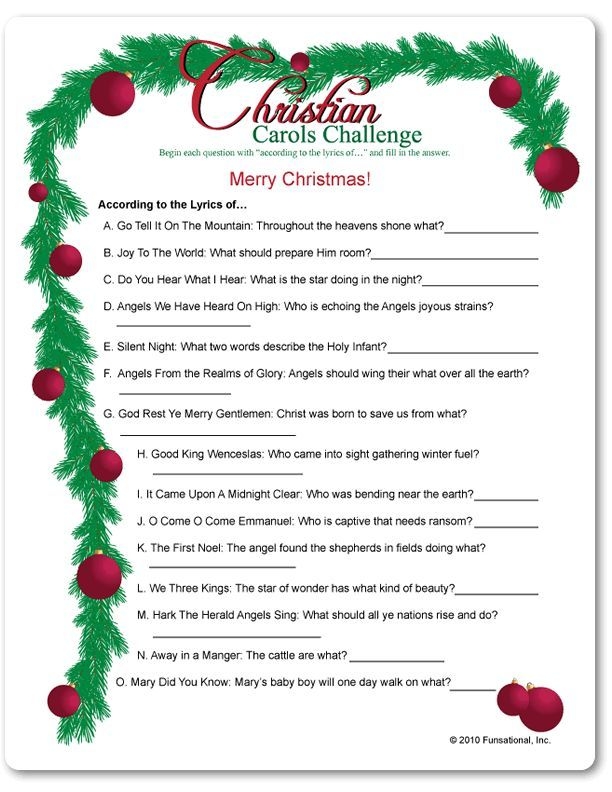 Christian Christmas Trivia Games Free Printable