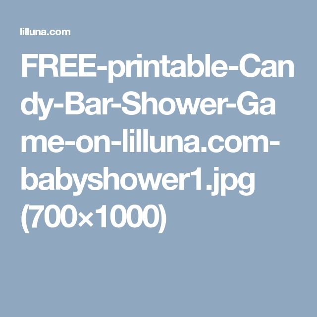 Free Printable Candy Bar Shower Game