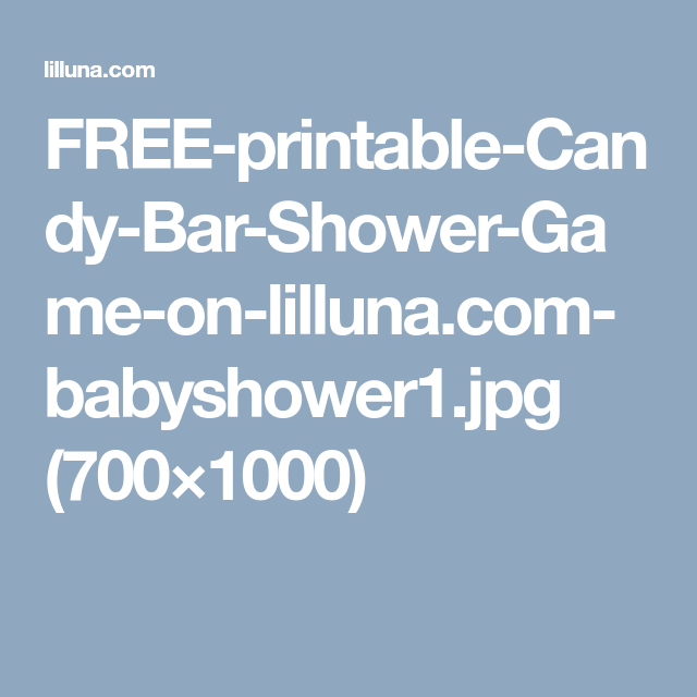 Free Printable Candy Bar Shower Game