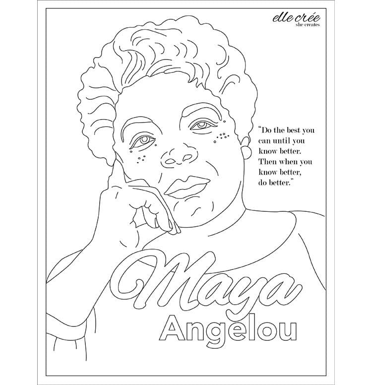 Maya Angelou Printable Coloring Page Free Printable Coloring Pages 