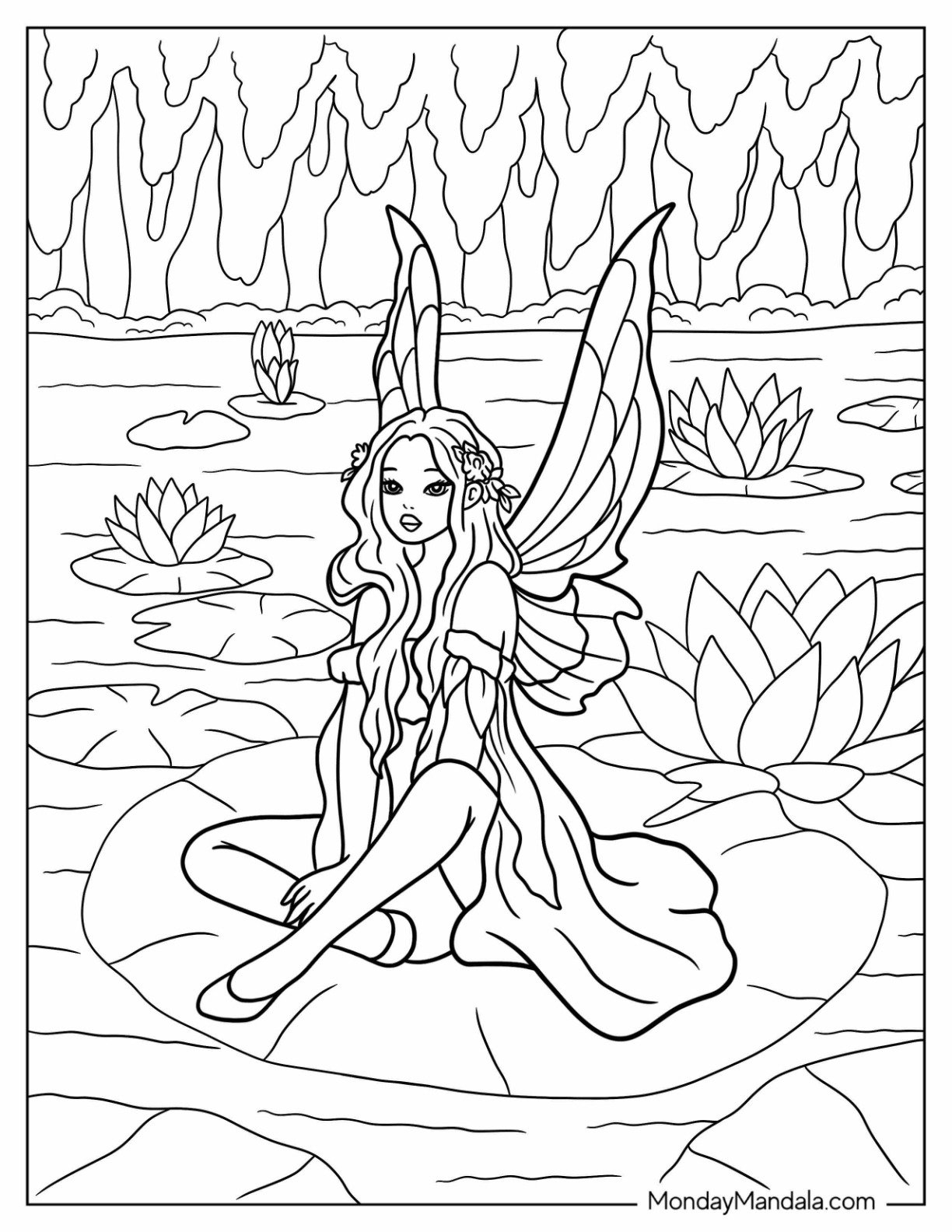 Printable Beautiful Fairy Coloring Pages Fairies For