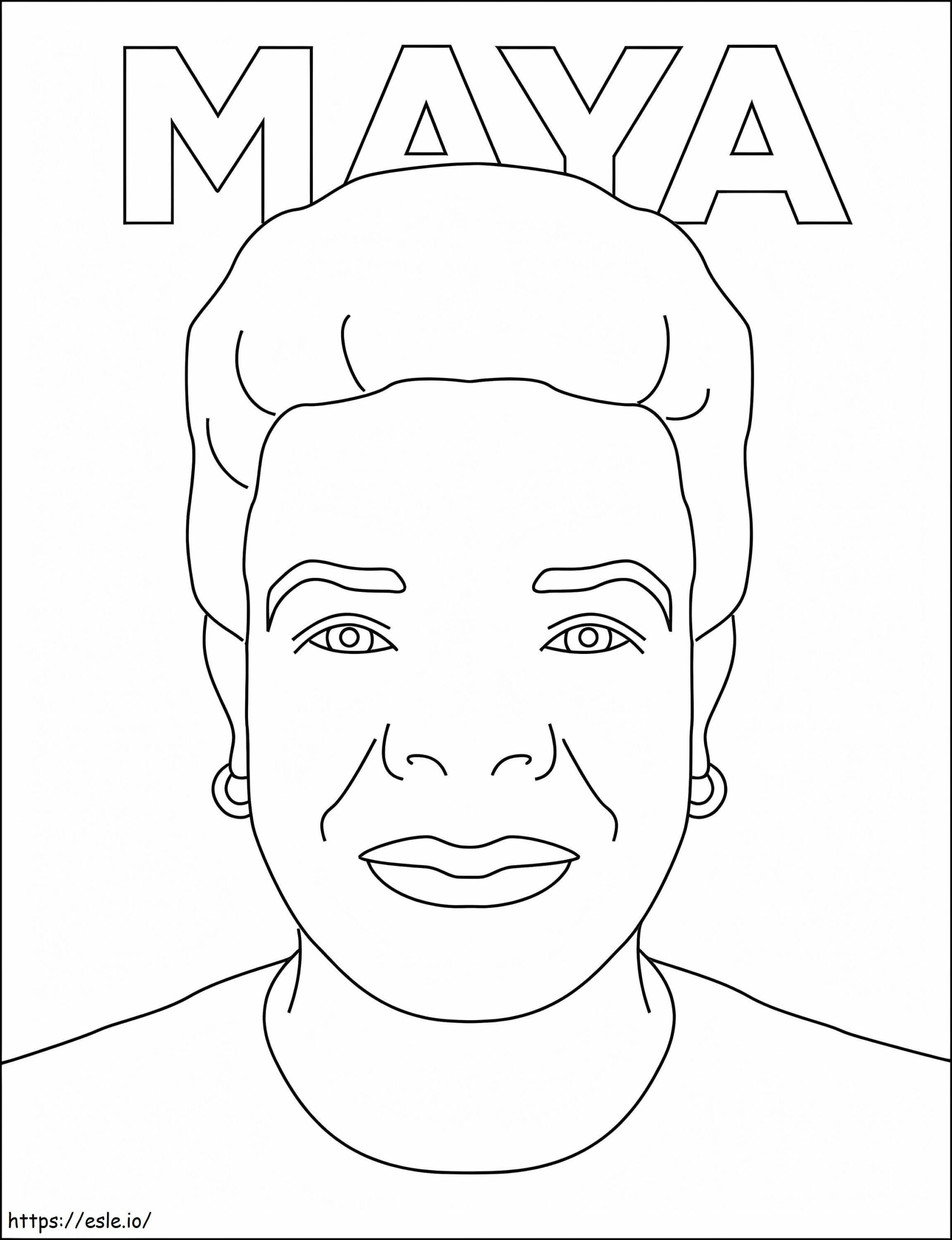 Printable Maya Angelou Coloring Page