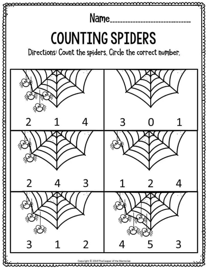 Printable Spider Activities For Preschoolers kids Printable