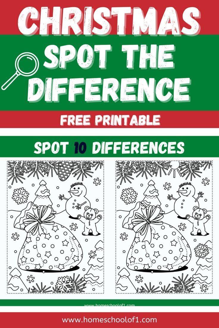Printable Spot The Difference Christmas Printable Yearly Calendar