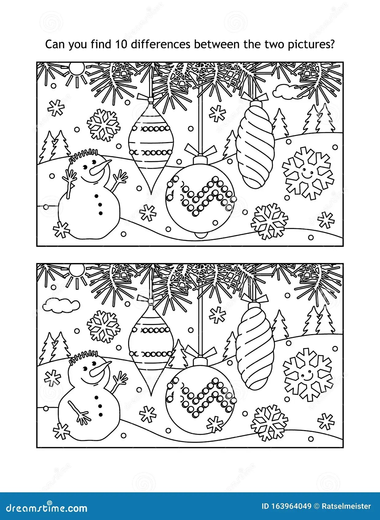 Spot The Difference Christmas Printable Printable And Enjoyable Learning