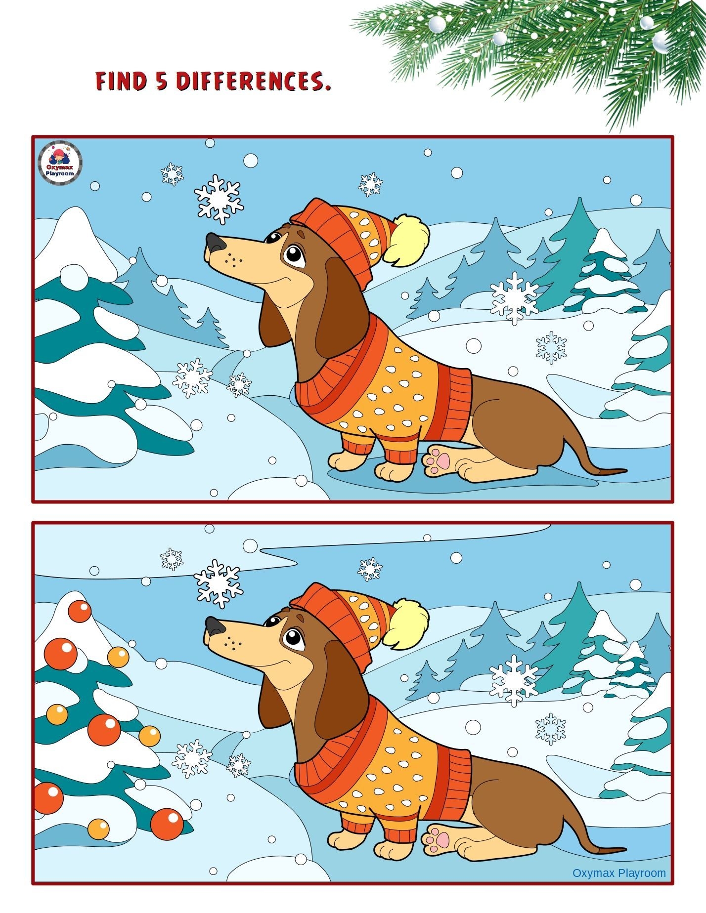 free printable christmas spot the difference games