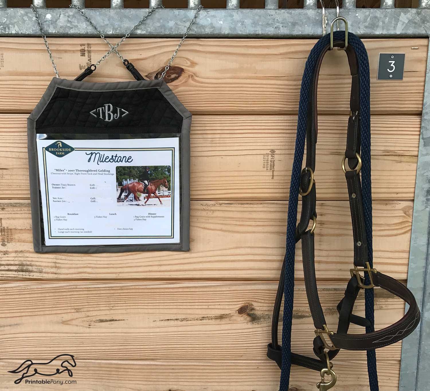 Stall Card Holder Pattern Printable Stall Card Within Horse Stall 