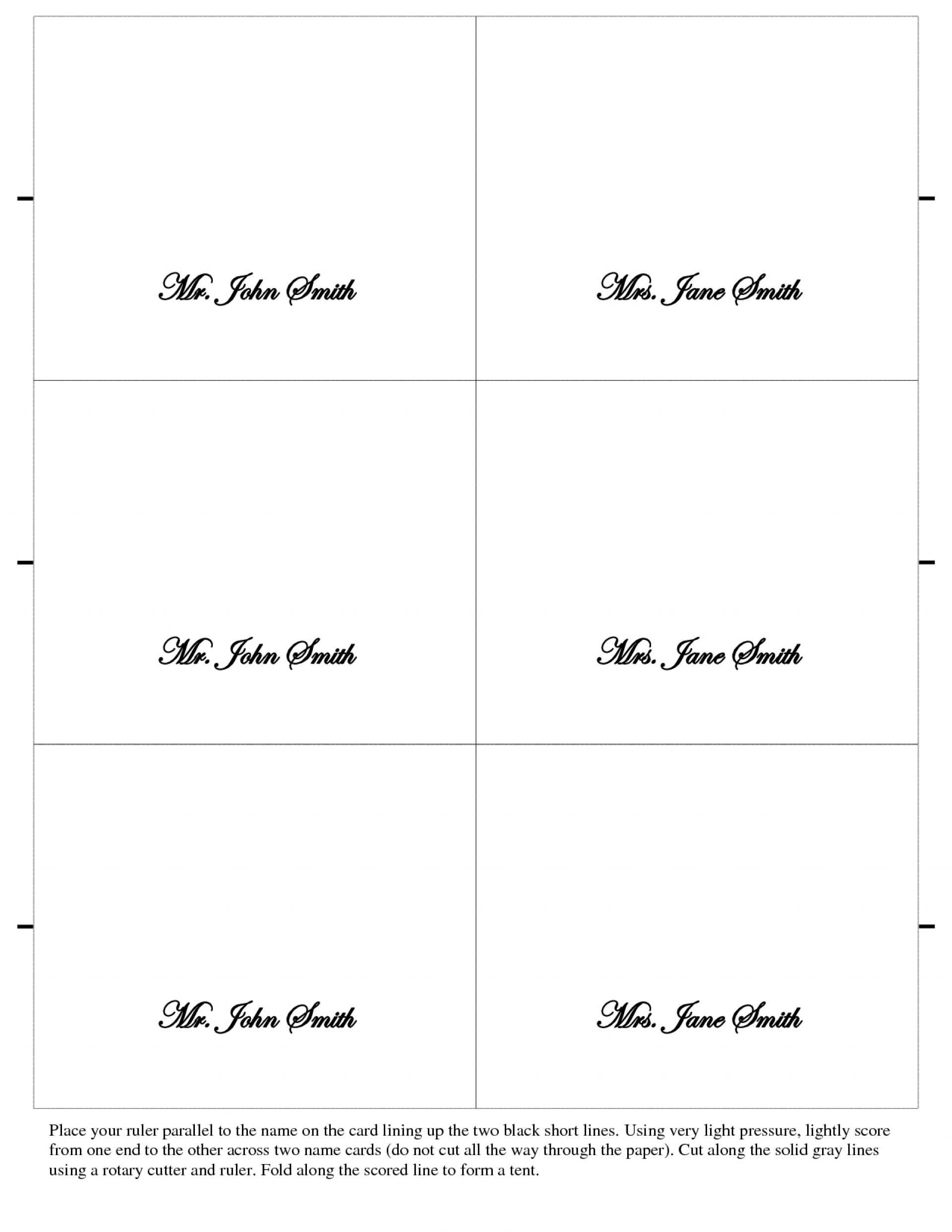 printable table place cards template