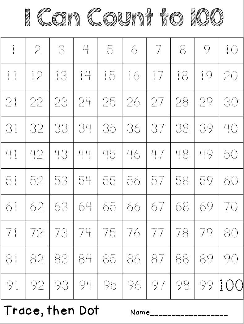 1 100 tracing numbers worksheet