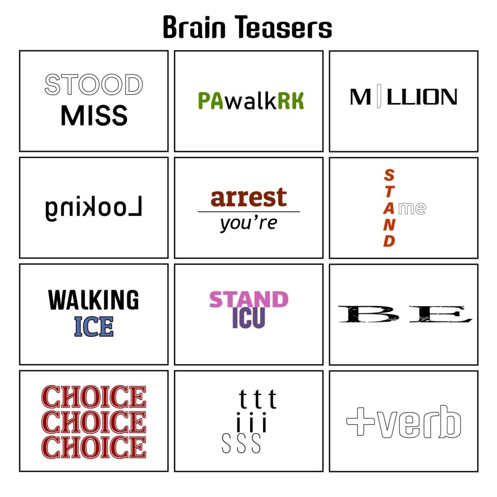 free printable brain games for adults with answers