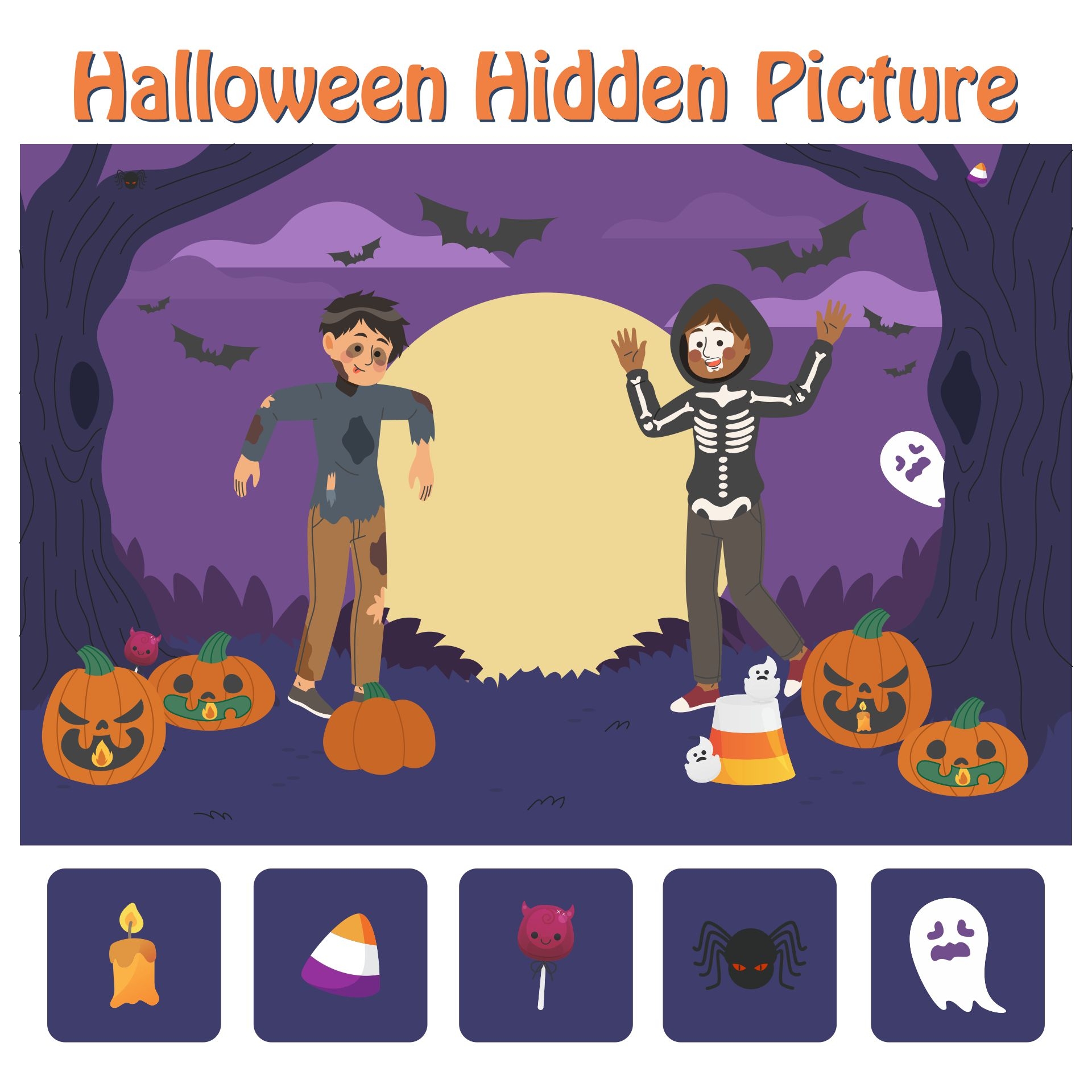 10 Best Free Printable Halloween Hidden Objects Printablee