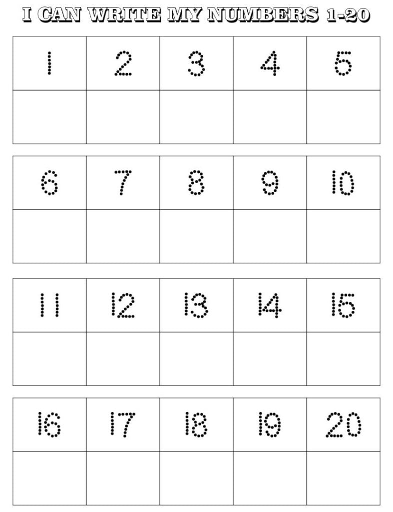 10 Best Writing Numbers 1 20 Printables Printablee Free Printable
