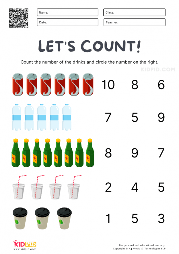 10 Numbers Worksheet For Kids Worksheets Decoomo
