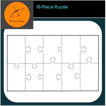10 Piece Blank Jigsaw Puzzle Template 2x5 By FireBow Clips TPT