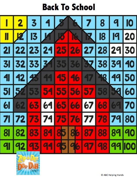 100 chart mystery picture free printable