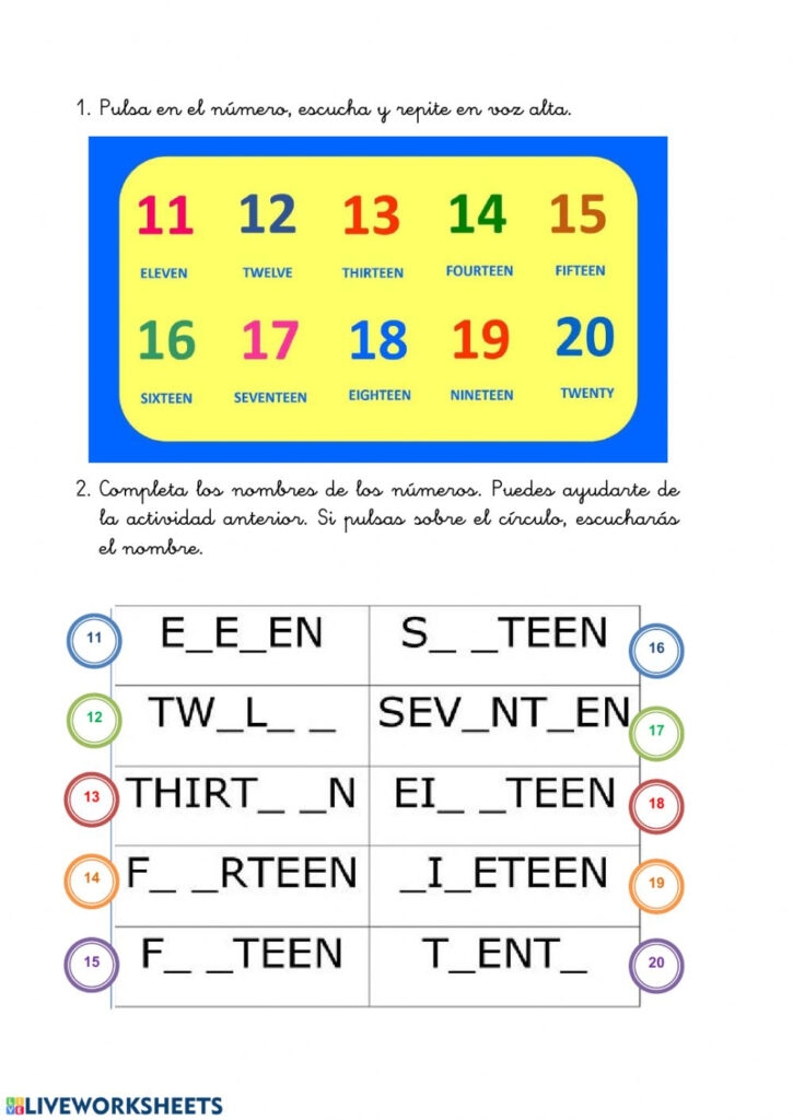 11 20 Numbers Worksheets AlphabetWorksheetsFree