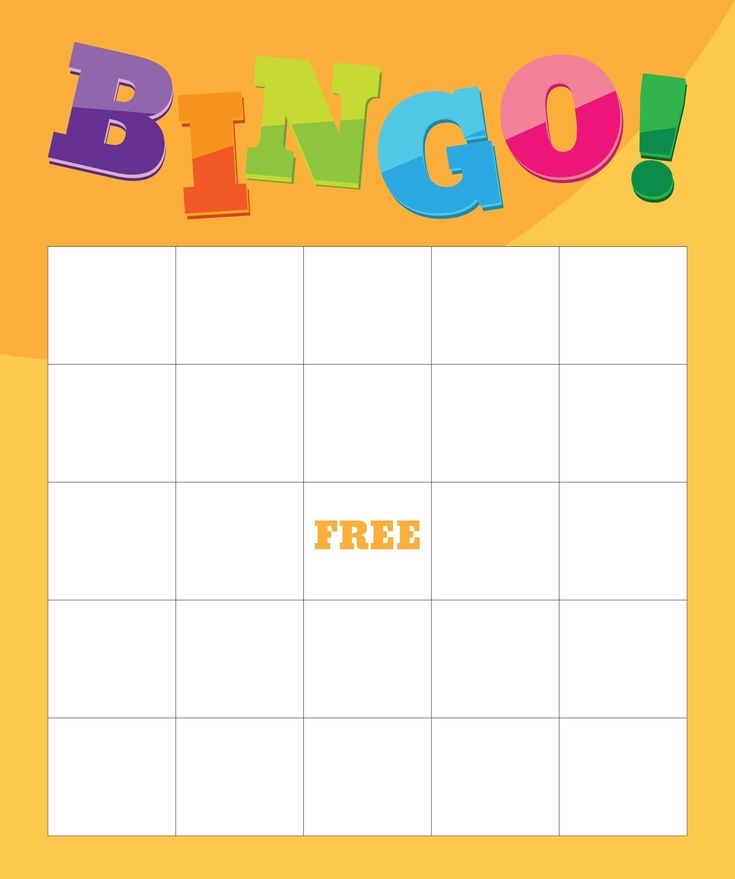 bingo card template free printables