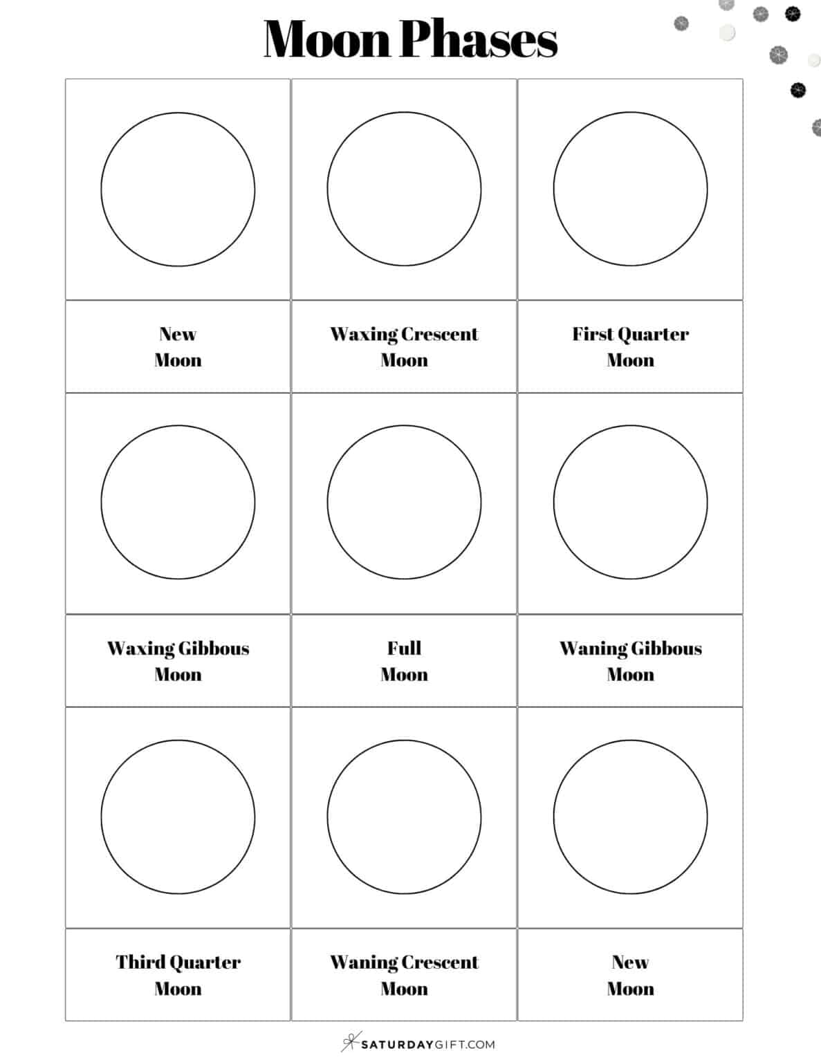 13 Free Printable Moon Phases Worksheets The 8 Phases Of The Moon