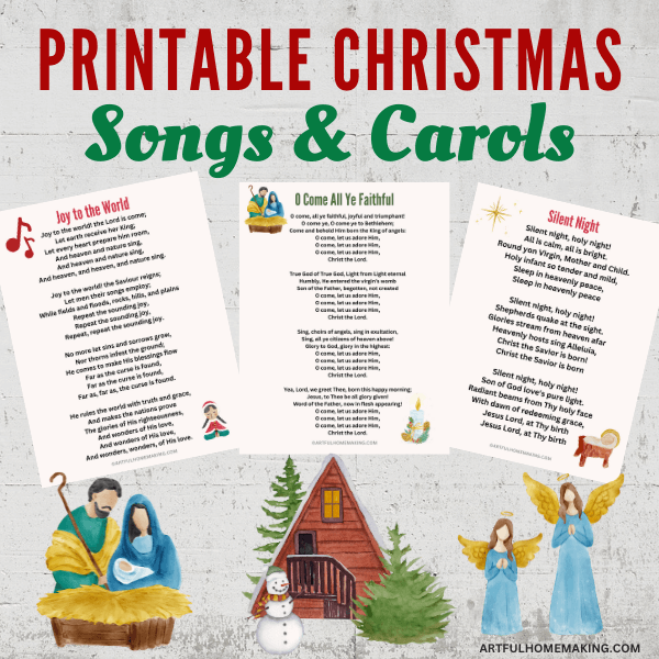 15 Free Printable Christmas Songs And Carols Artful Homemaking