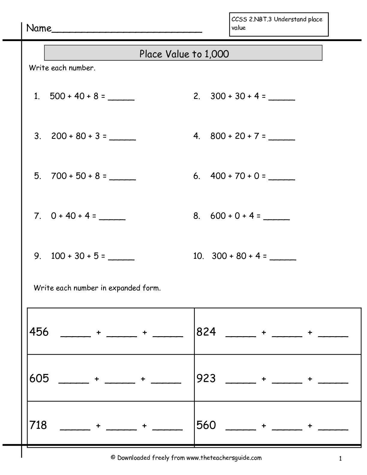 numbers in word form worksheet