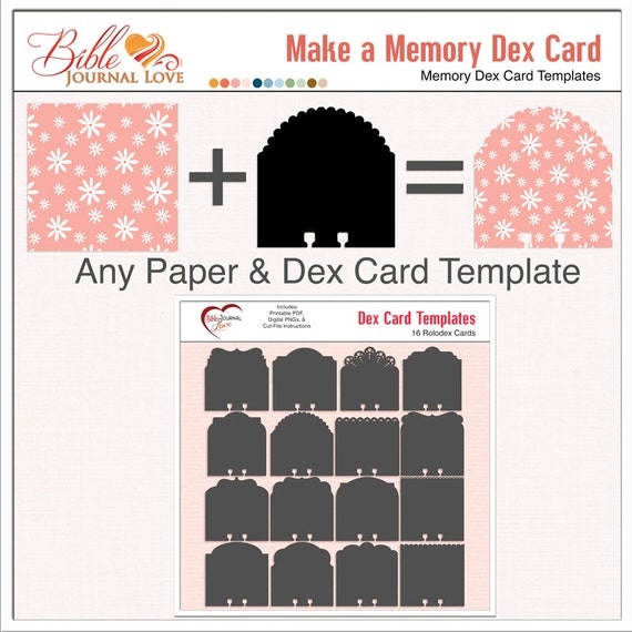 16 Memory Dex Card Templates Set 3 Printable Digital Cut 