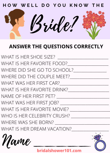 free printable bridal shower game what the groom said