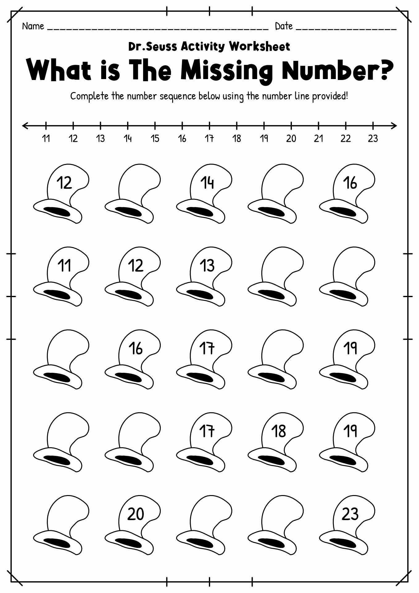 dr seuss free printable activities