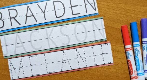 name writing activities for kindergarten printable