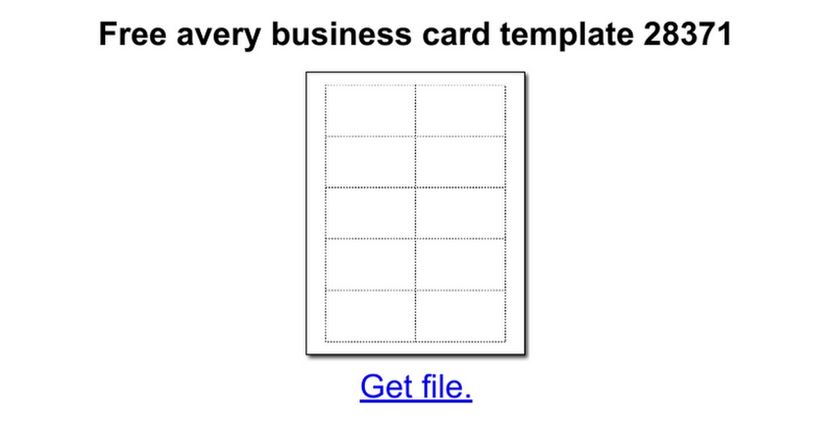 19 Printable Avery Business Card Template 28371 Download For Ms Word By
