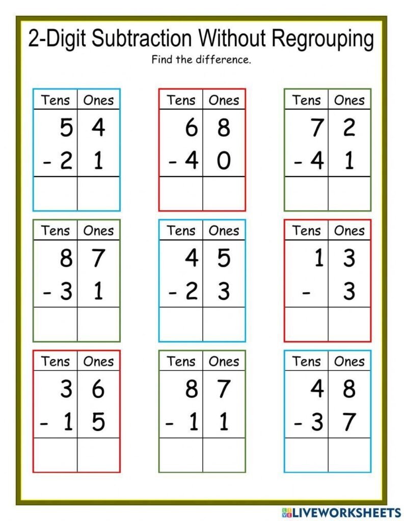 Multiplication By 2 Digit Numbers Worksheet - kids Printable