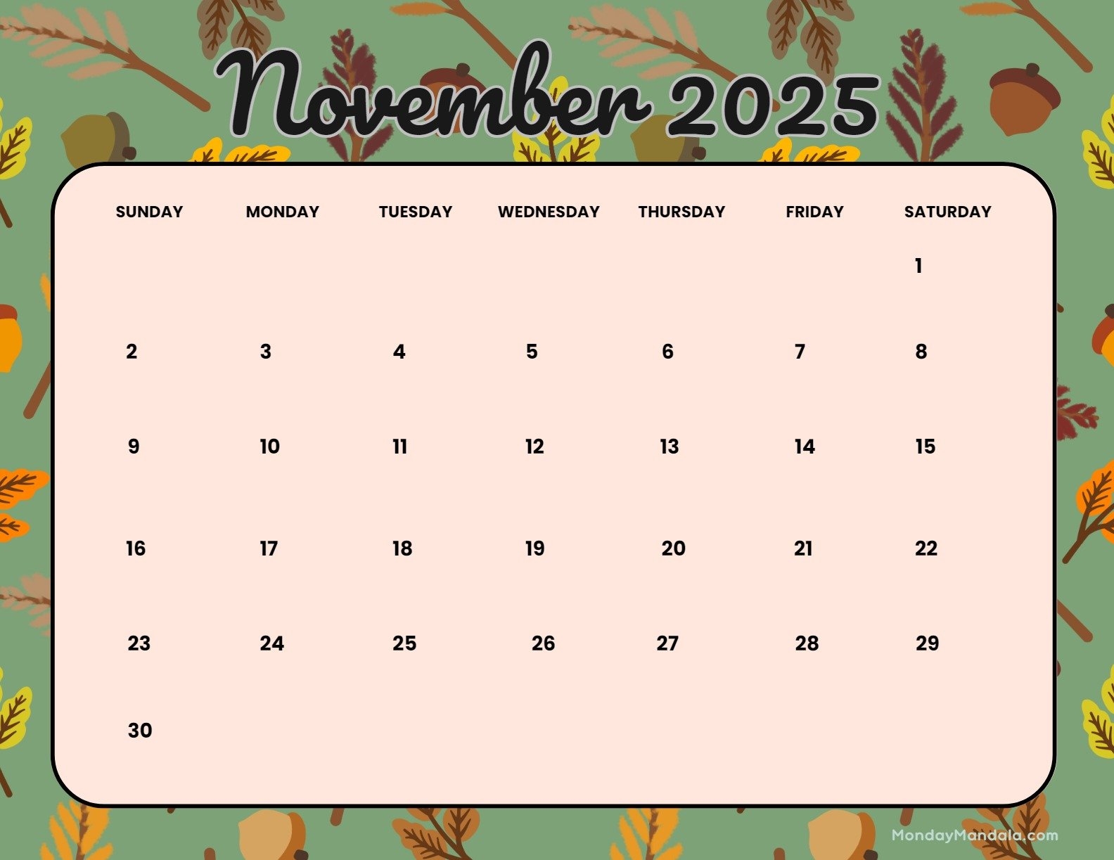 printable november activities