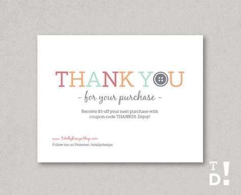 28 Customize Thank You For Your Purchase Card Template Free Photo With 