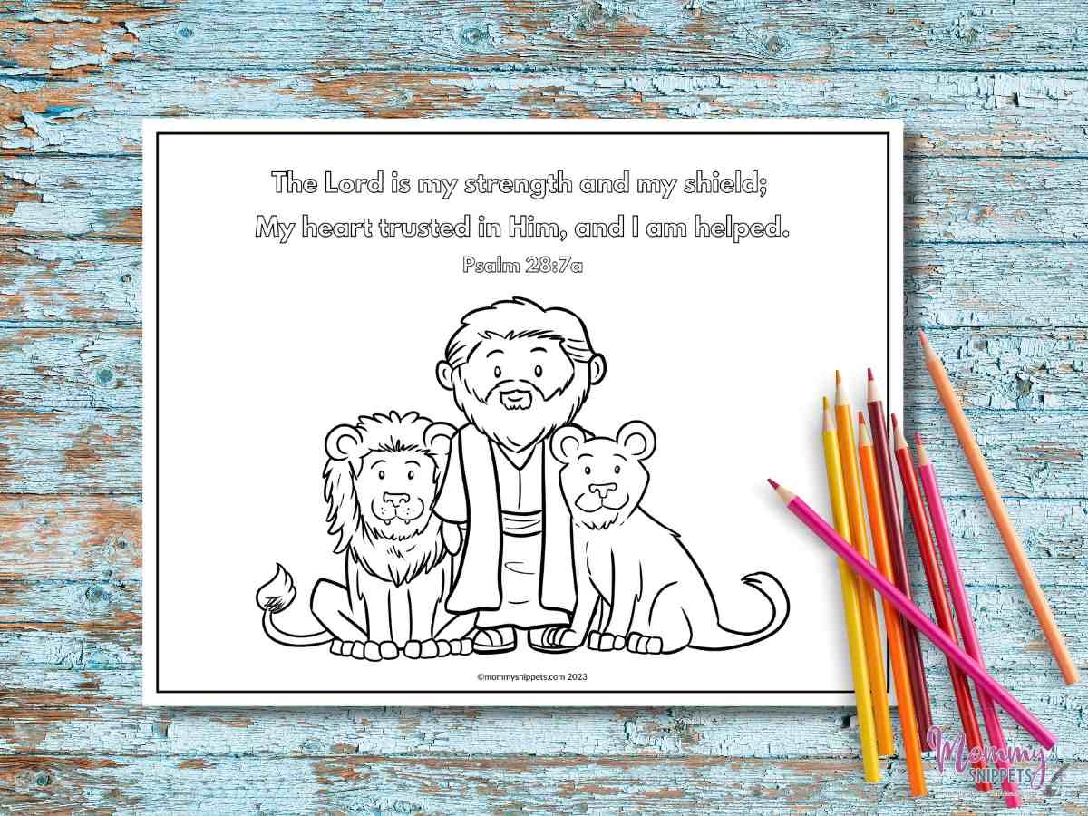preschool daniel and the lions den coloring page