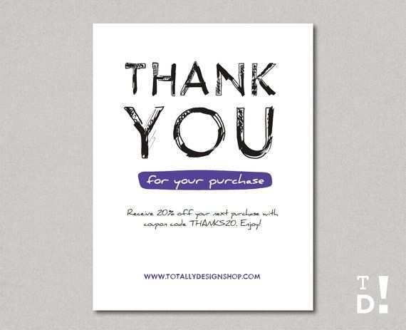 32 The Best Thank You For Your Purchase Card Template Free Maker For 