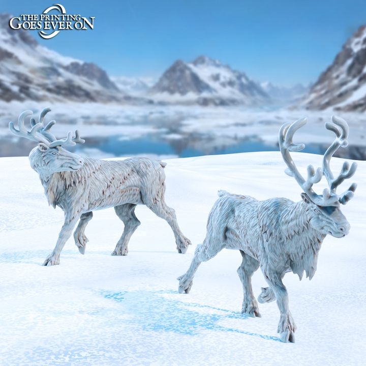 3D Printable Reindeers Presupported By The Printing Goes Ever On