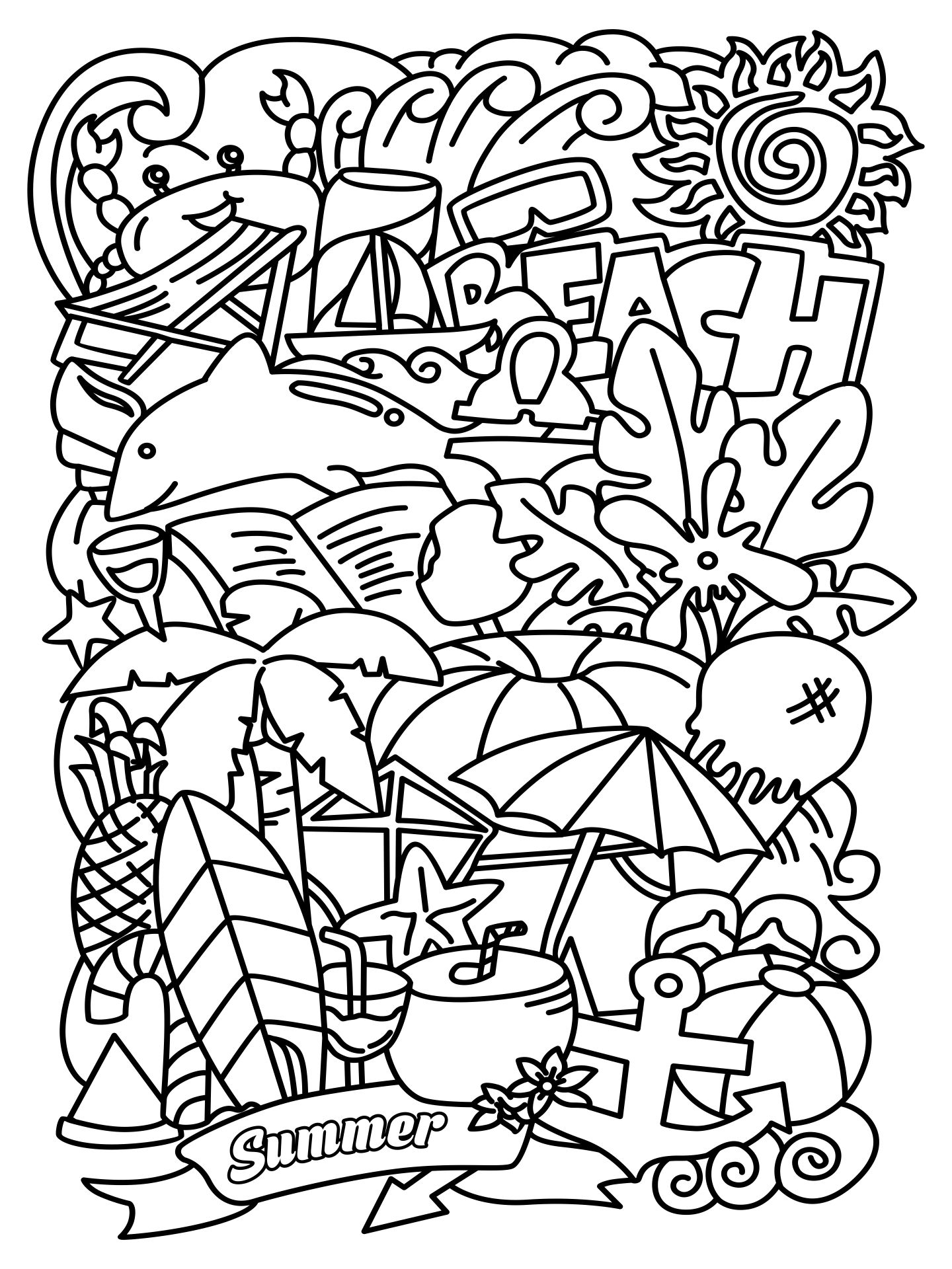 printable summer coloring pictures