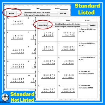 4 NBT B 4 4th Grade Add Subtract Multi Digit Numbers Worksheets 5 