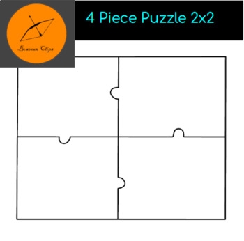 4 Piece Jigsaw Puzzle Template 2x2 By FireBow Clips TpT