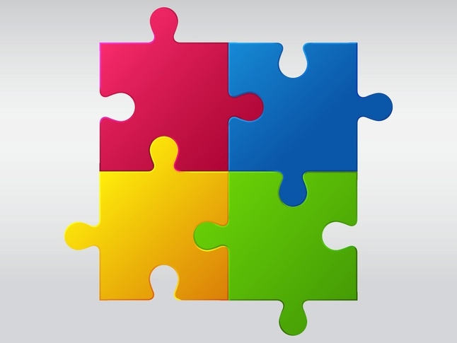 4 Piece Jigsaw Puzzle Template ClipArt Best
