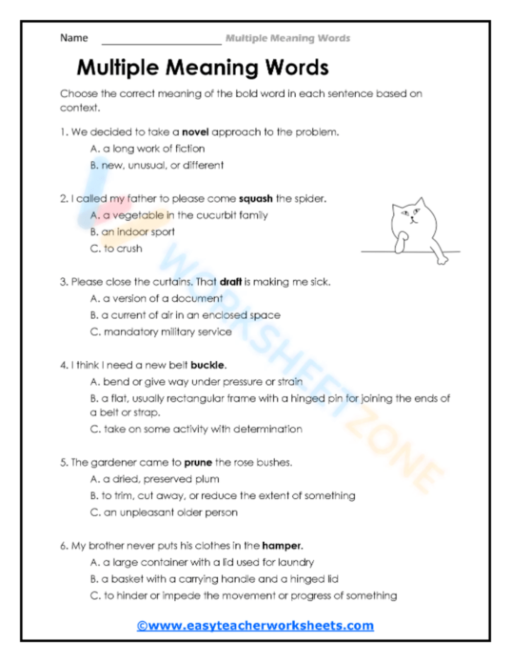 40 Free Multiple Meaning Words Worksheets For Teaching Worksheets Library