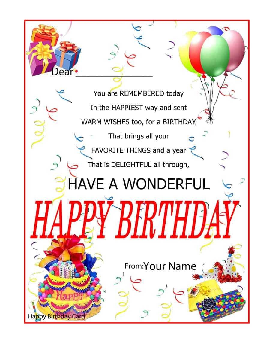 41 Free Birthday Card Templates In Word Excel Pdf With Microsoft Word 