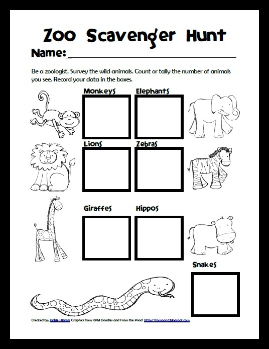 printable zoo activities