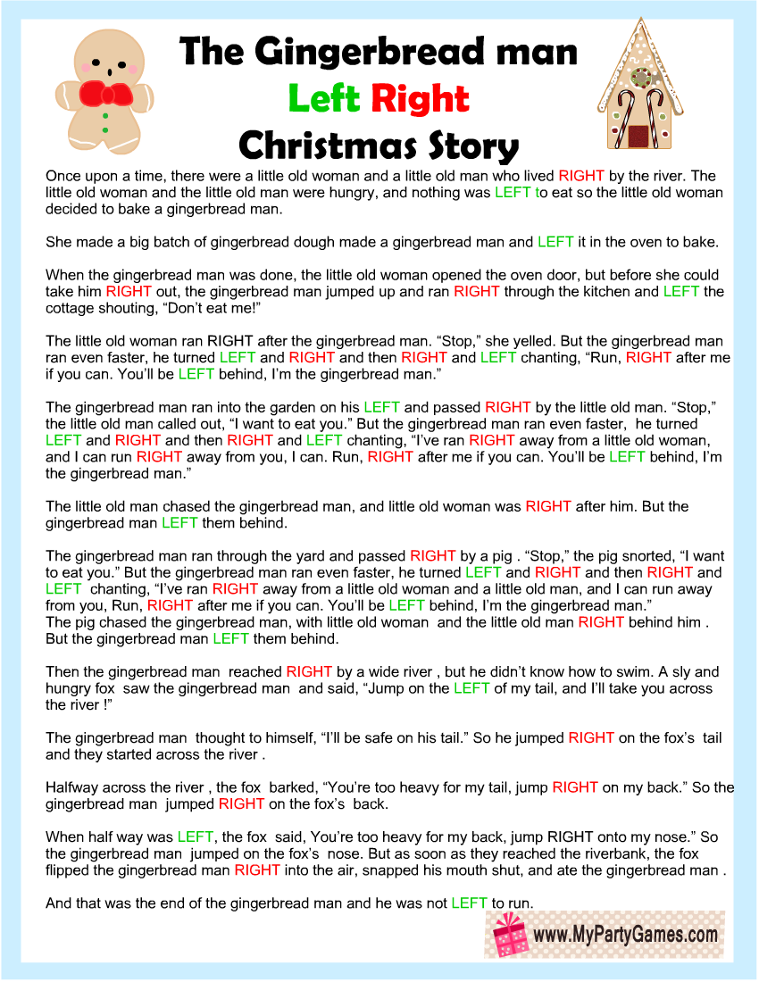 5 Free Printable Christmas Left Right Games For Adults And Kids