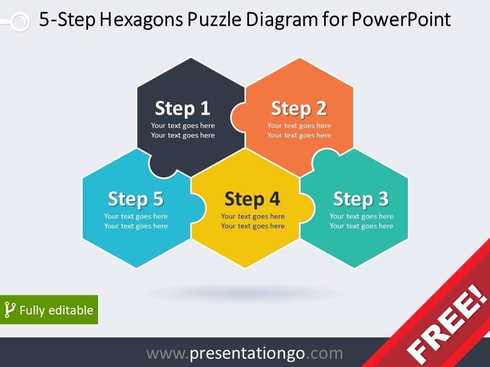 5 piece puzzle template powerpoint free