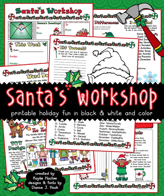 5 Printable Christmas Activities For Kids By DJ Inkers