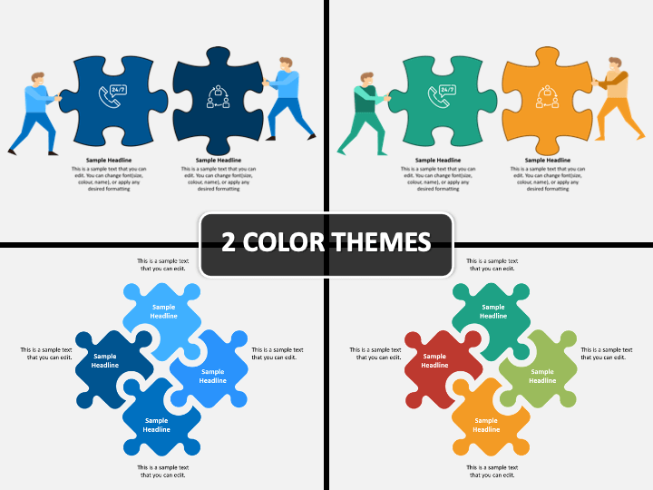 5 Puzzle Pieces PowerPoint Template