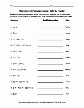 operations with complex numbers worksheet pdf