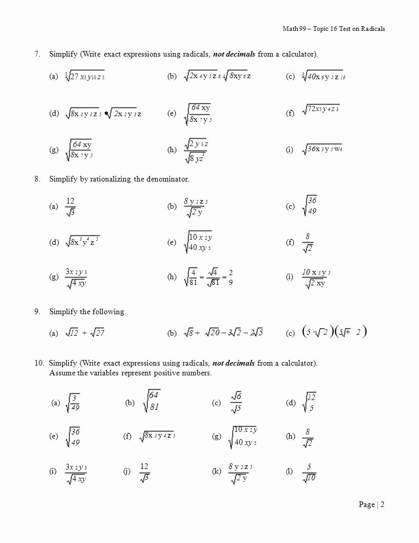 50 Simplifying Complex Numbers Worksheet
