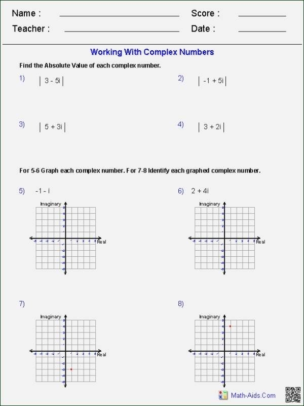 50 Simplifying Complex Numbers Worksheet